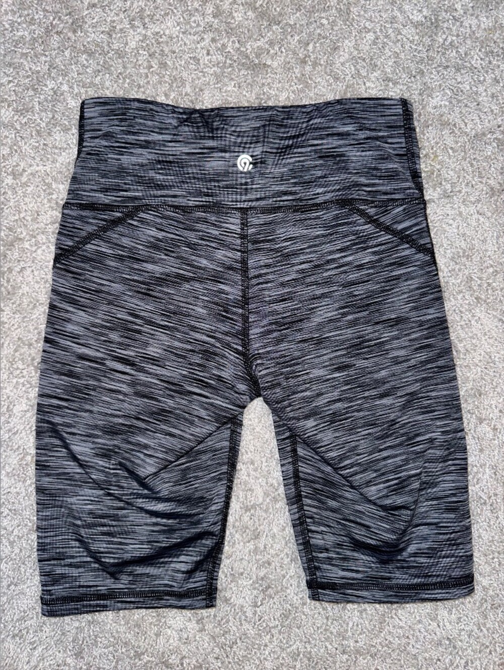 Champion Gray Black Space Dye Biker Shorts Size XS